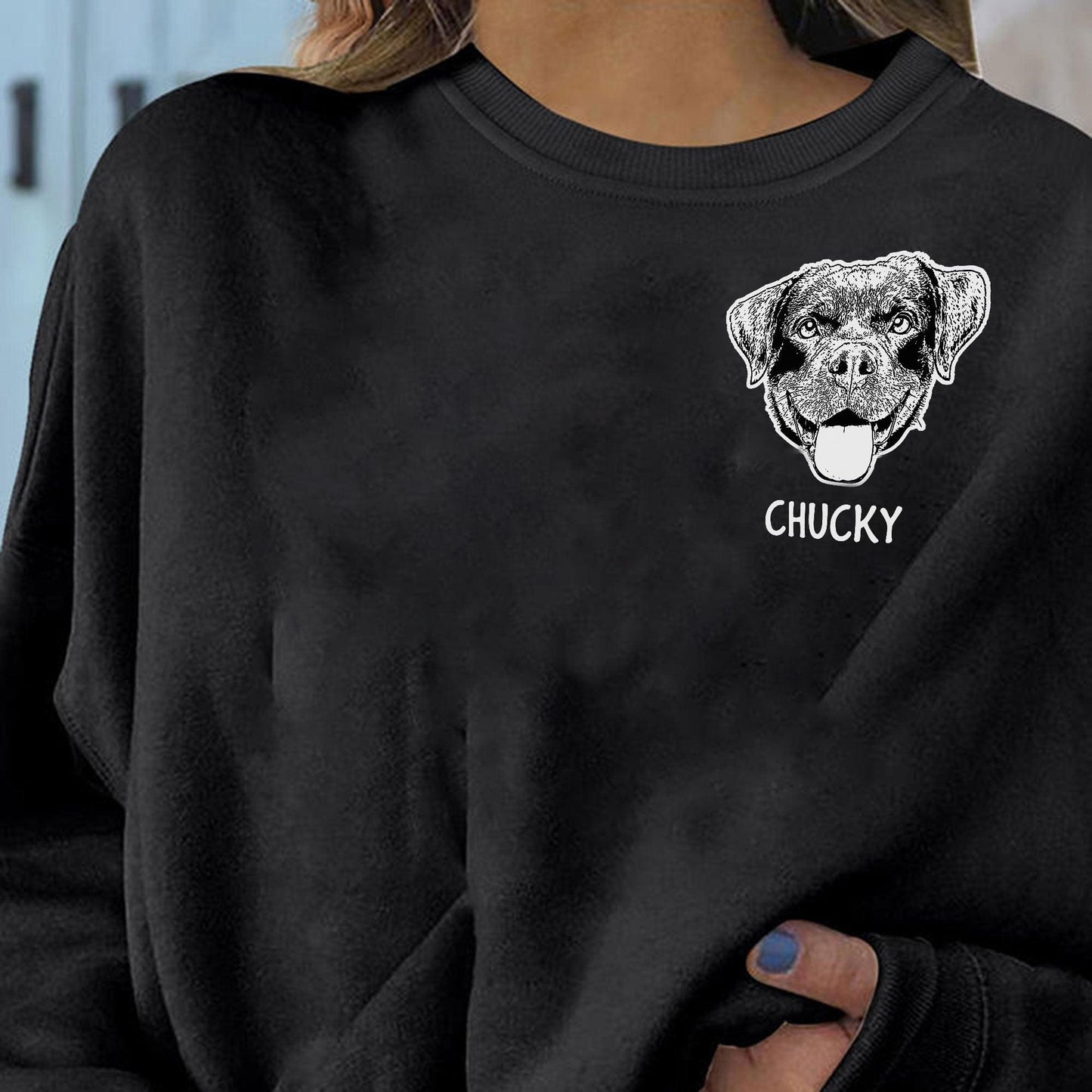2D Sketching Artwork Custom Pet Crewneck Sweatshirt