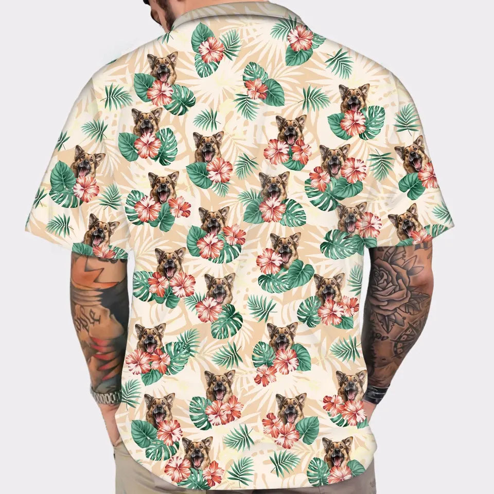 Wear Your Best Friend Everywhere! Custom Your Own Hawaiian Shirt With Your Pet Photo