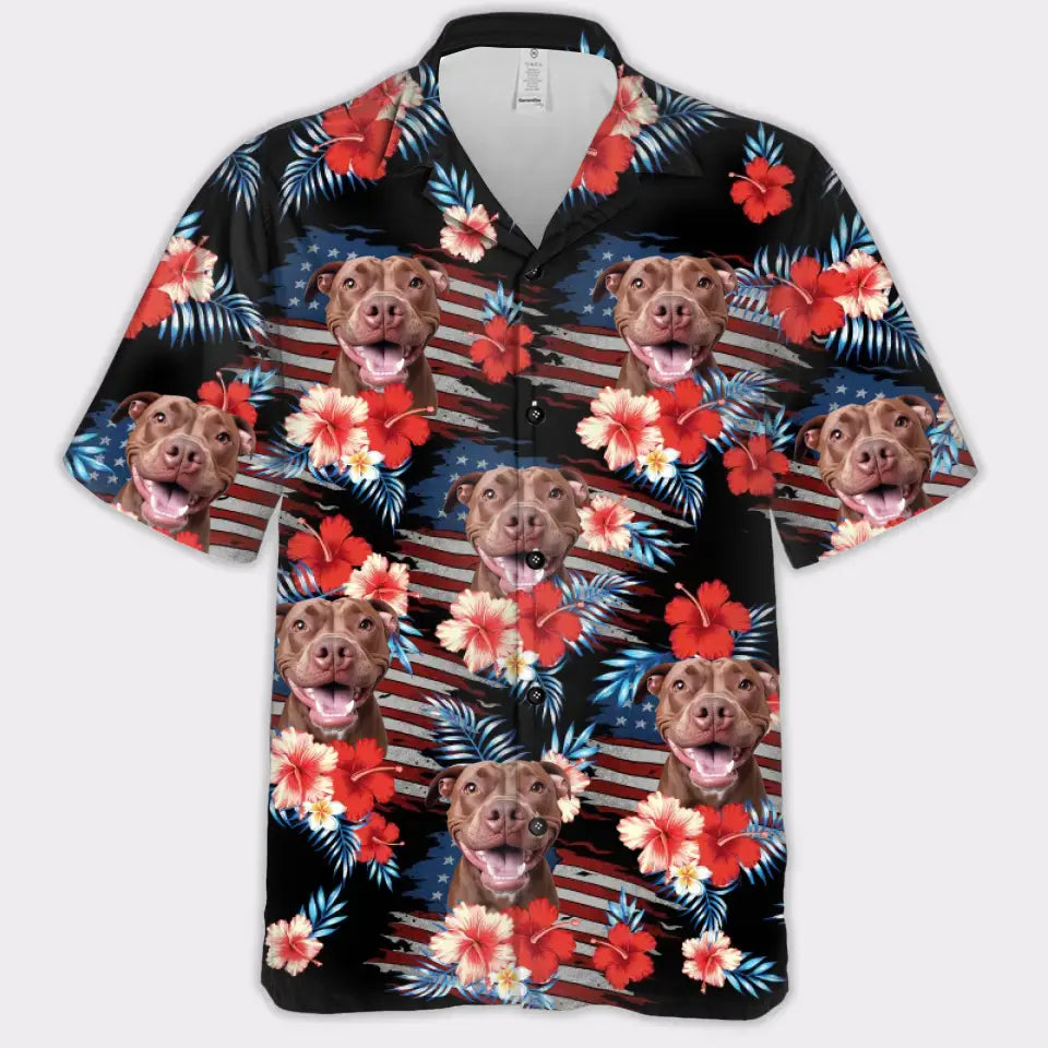 Créez votre propre chemise hawaïenne du 4 juillet avec la photo de votre animal de compagnie