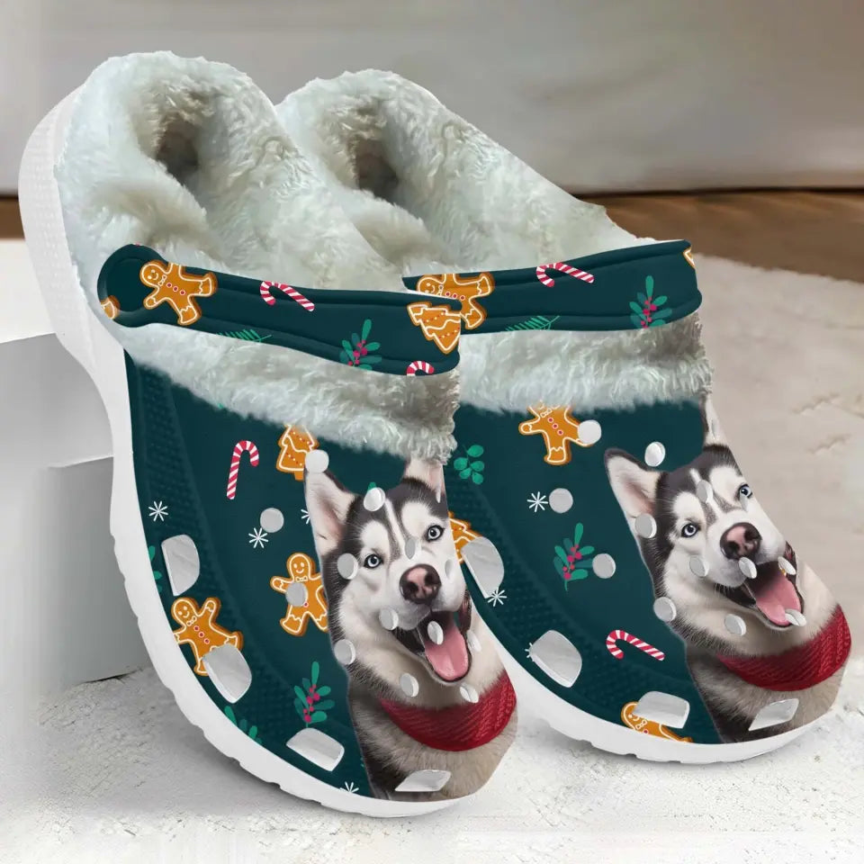 Custom Your Own Fleece Clogs With Your Pet Photo