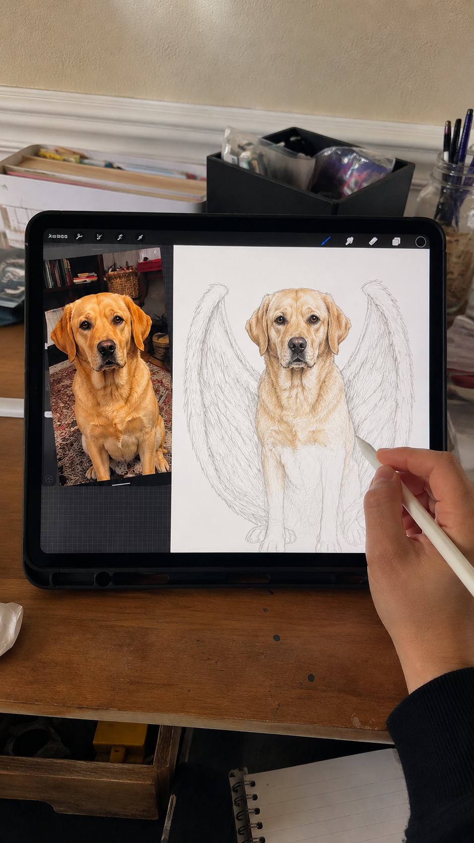 The Angel Wings Custom Pet Portrait