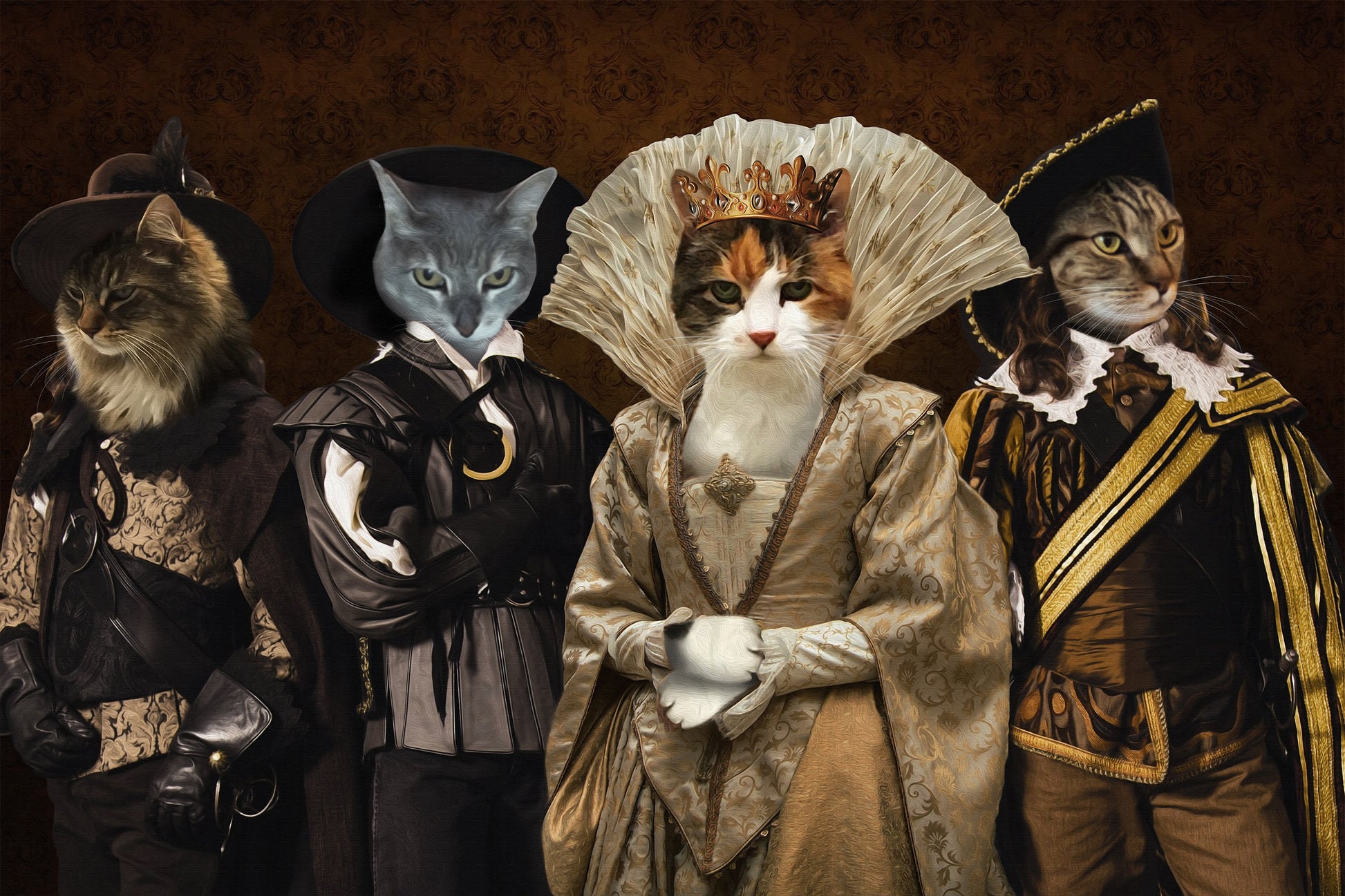 The Poker Players Custom Pet Portrait Digital Download - Noble Pawtrait
