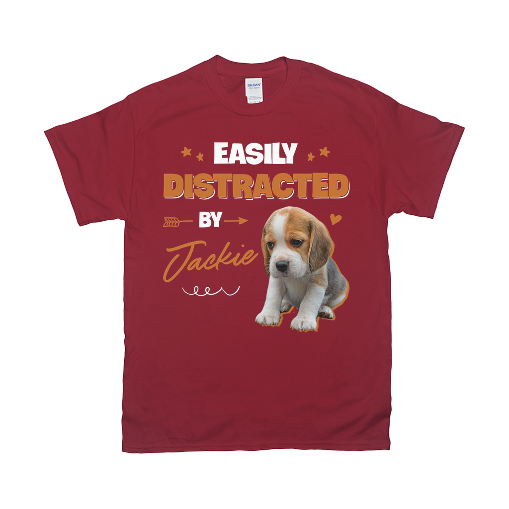 Easily Distracted By My Pet Custom Pet Unisex T-shirt - Noble Pawtrait