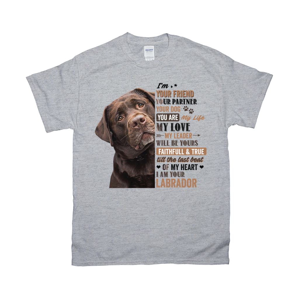Im Your Friend Your Partner Custom Pet Unisex T-shirt - Noble Pawtrait
