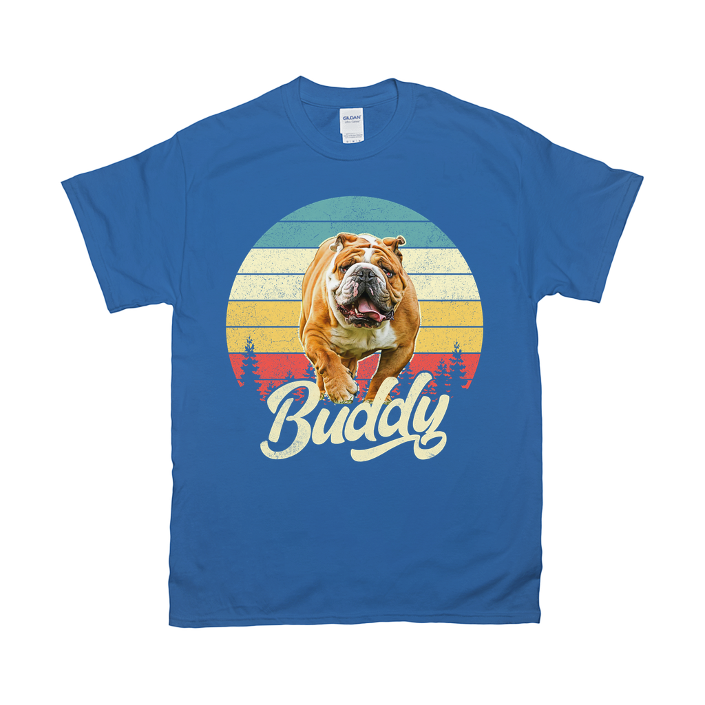 Vintage Sunset Custom Pet Unisex T-shirt - Noble Pawtrait