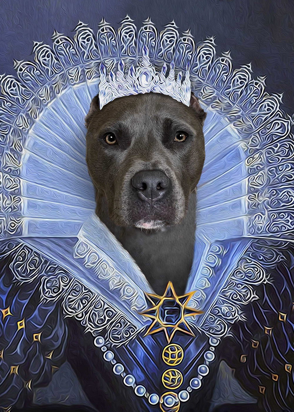 Her Majesty Custom Pet Portrait Digital Download - Noble Pawtrait