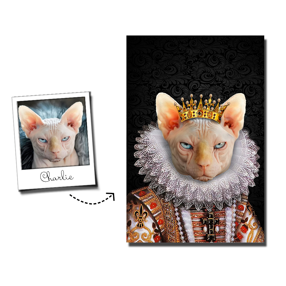 The Monarch Custom Pet Portrait - Noble Pawtrait