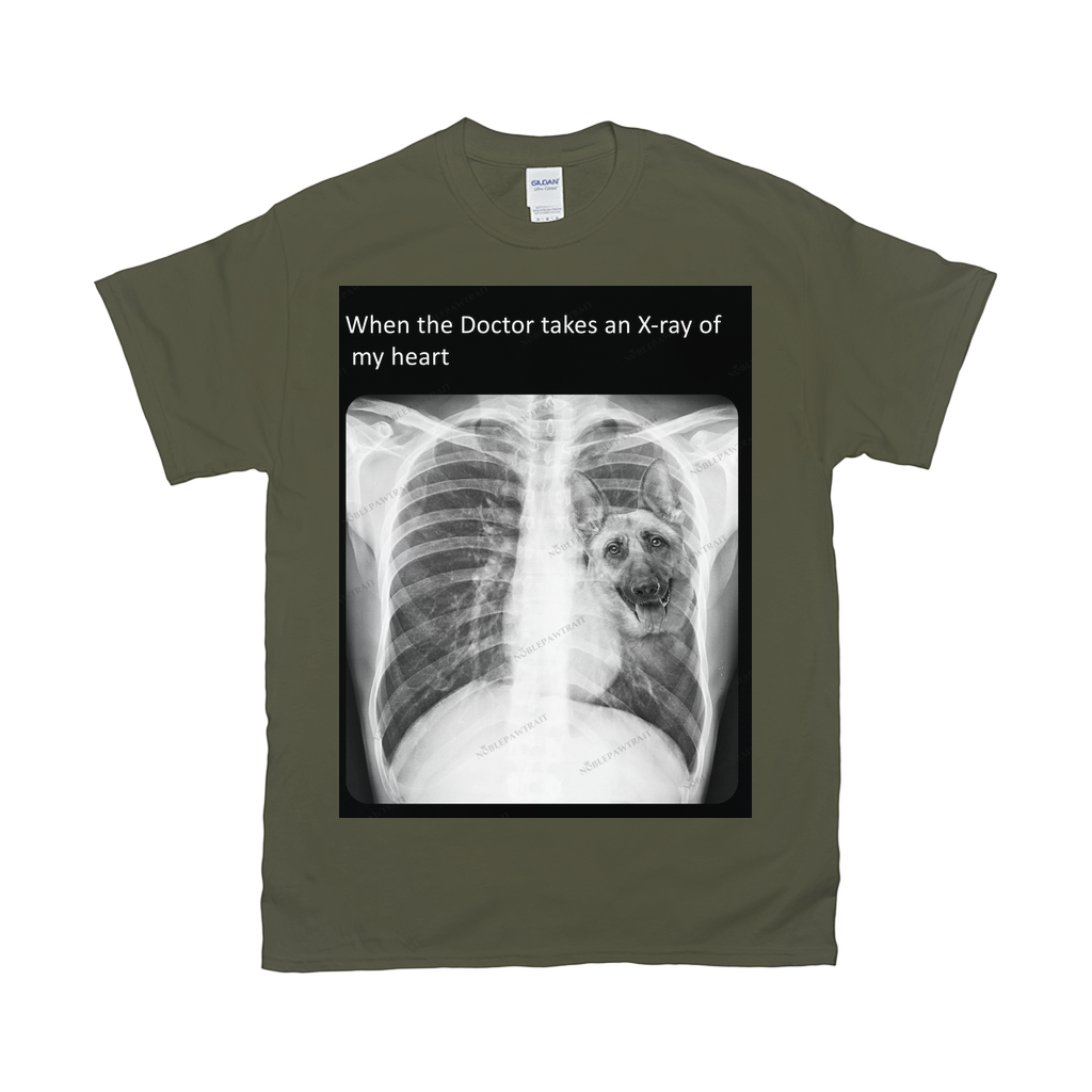 Paw in my heart Custom Pet T-shirt - Noble Pawtrait