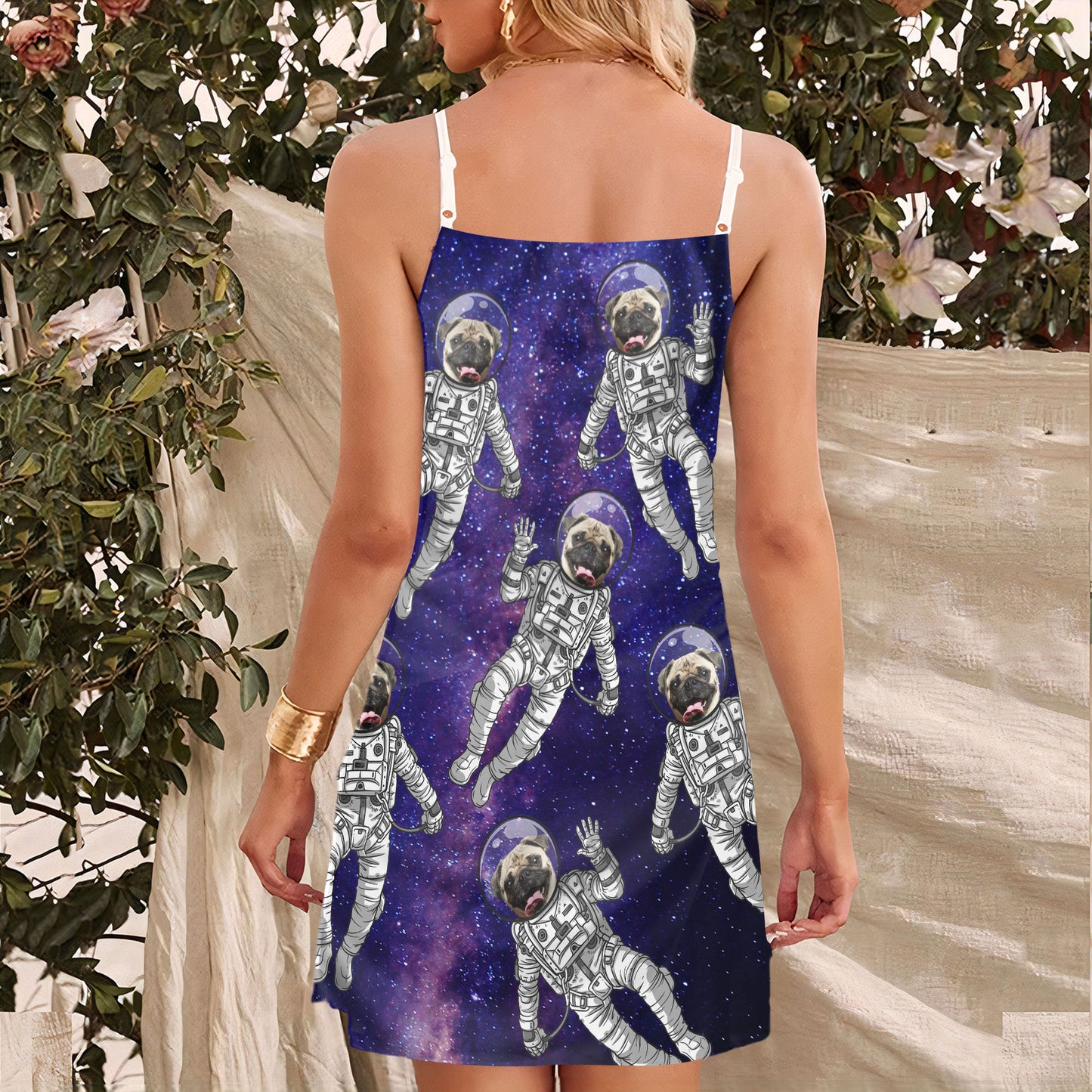 Robe Cami personnalisée à motif galaxie, cadeau personnalisé pour maman chien
