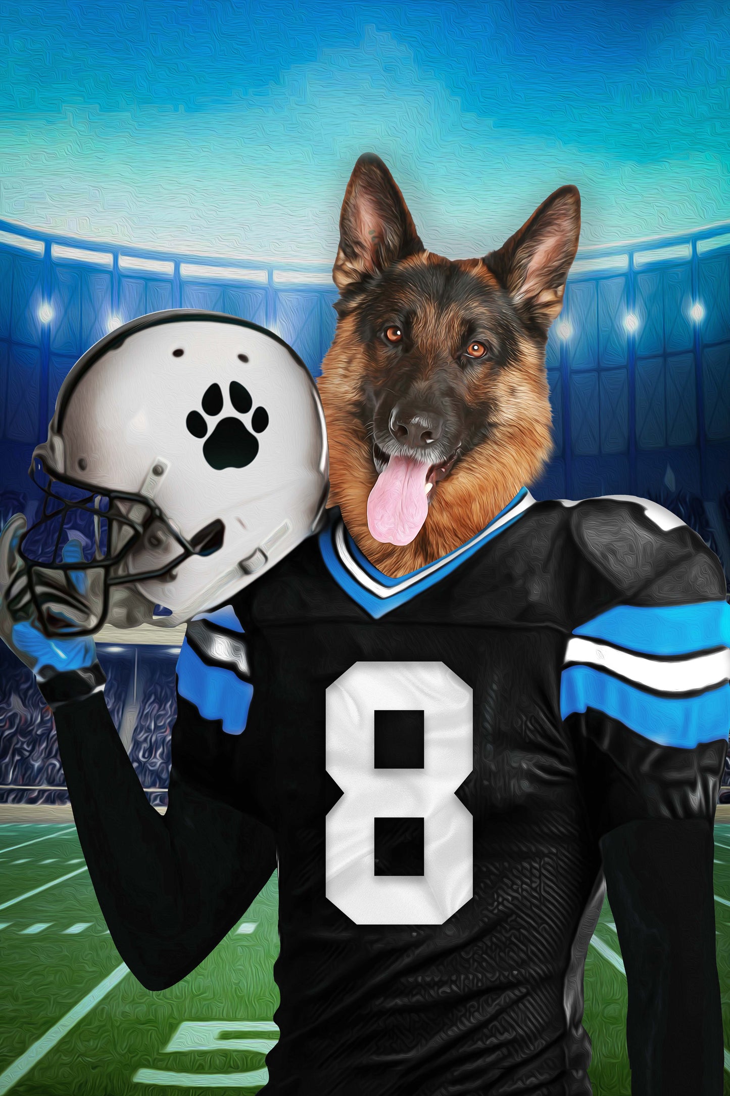 The Carolina Fan Custom Pet Portrait - Noble Pawtrait