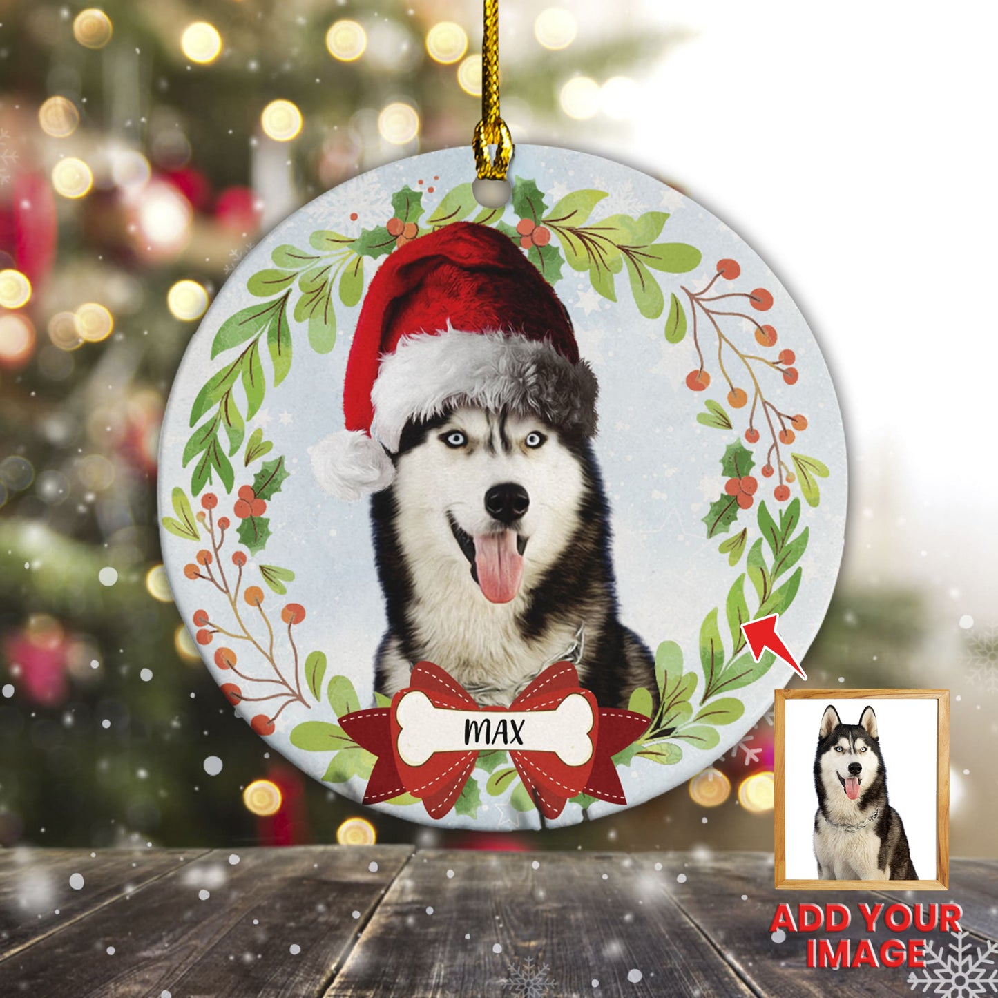 Custom Pet Christmas Hat Ornament