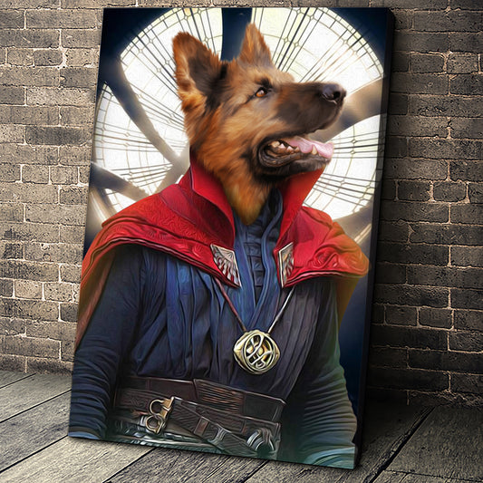 The Doctor Paw Custom Pet Portrait Canvas - Noble Pawtrait