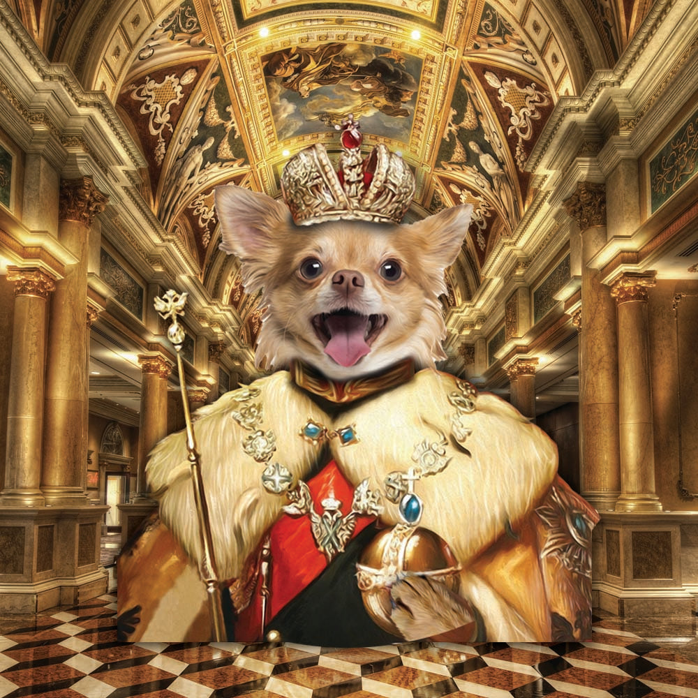 The King Custom Pet Ornament 2-Sided - Noble Pawtrait