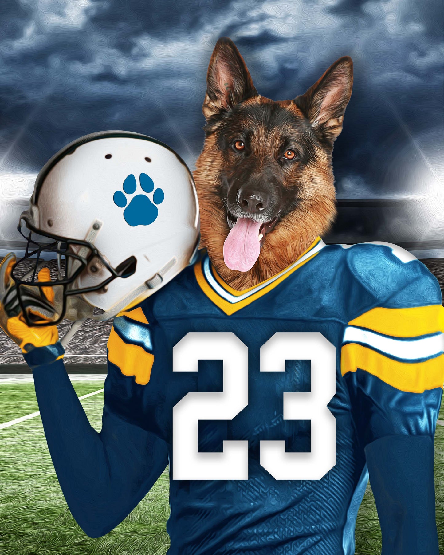 Los Angeles Chargers Fan Custom Pet Portrait - Noble Pawtrait