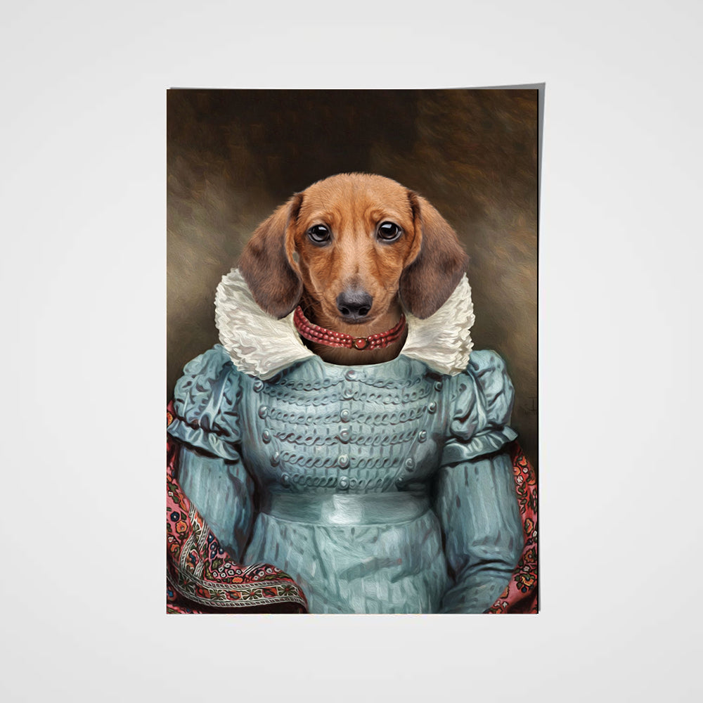The Red Pearl Lady Custom Pet Portrait - Noble Pawtrait