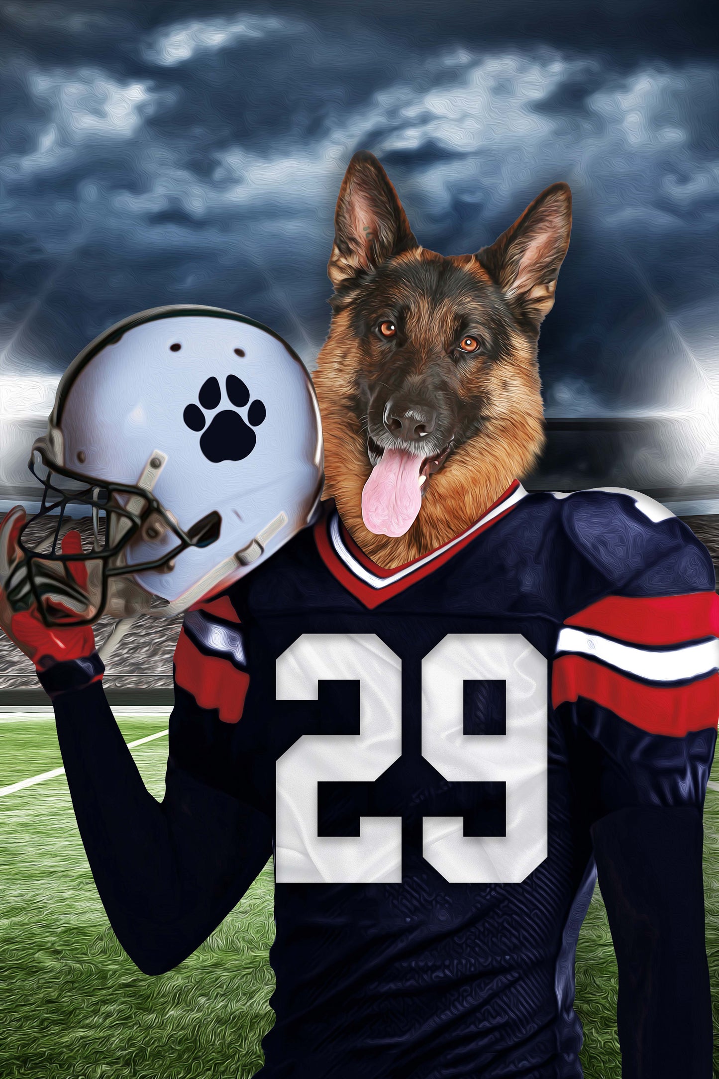 New England Fan Custom Pet Portrait - Noble Pawtrait
