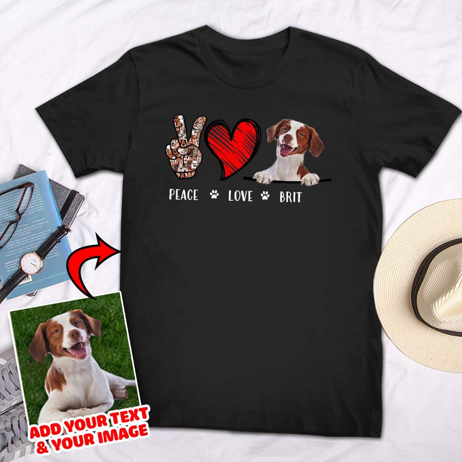 Peace Love Pet Custom Pet Unisex T-shirt - Noble Pawtrait