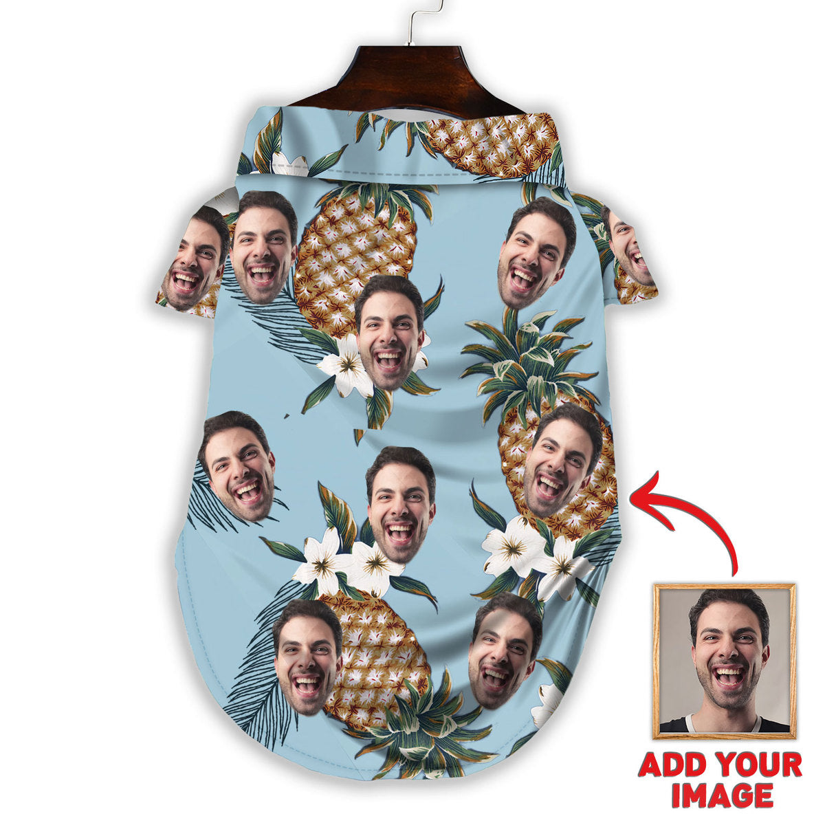 Custom Hawaiian Shirt For Pet Pineapple Pattern