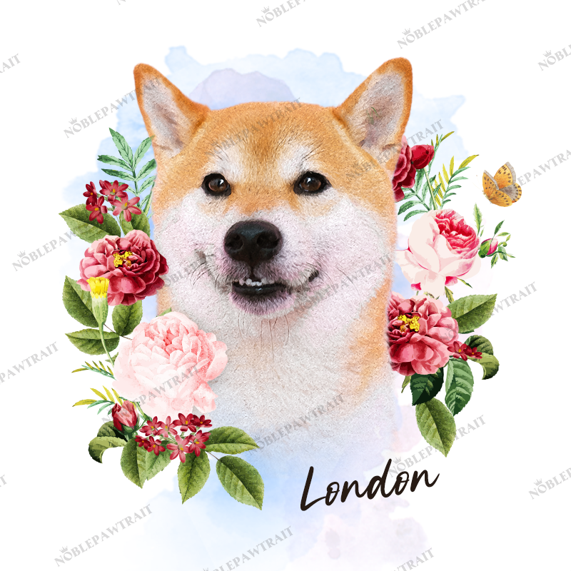 Peony Wreath Watercolor Custom Pet Mug - Noble Pawtrait