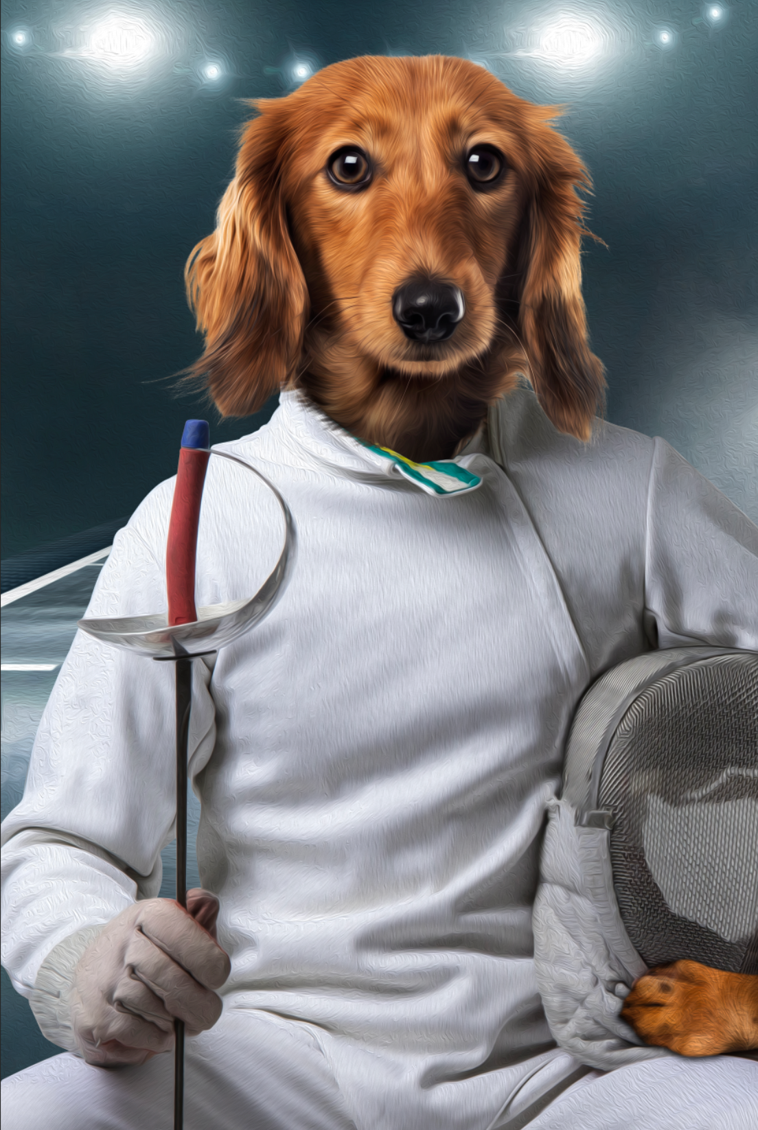 The Fencer Custom Pet Portrait - Noble Pawtrait
