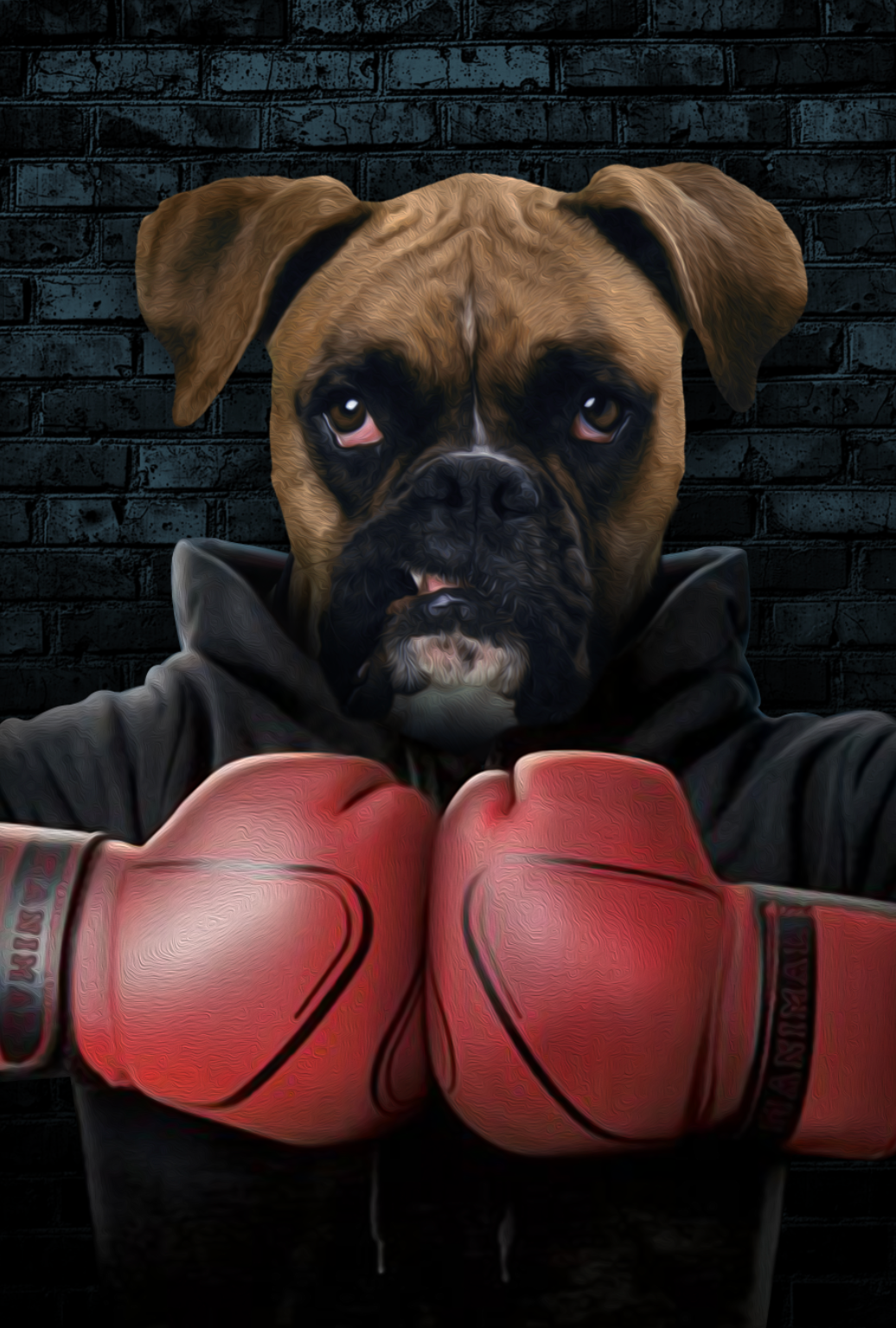 The Boxer Custom Pet Portrait - Noble Pawtrait