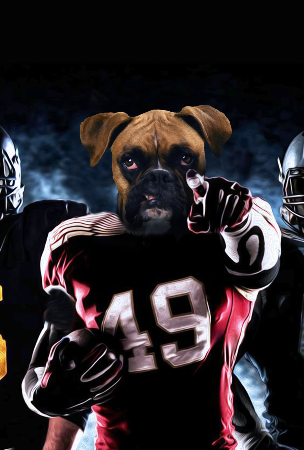 The American Footballer Custom Canvas Pet Portrait - Noble Pawtrait