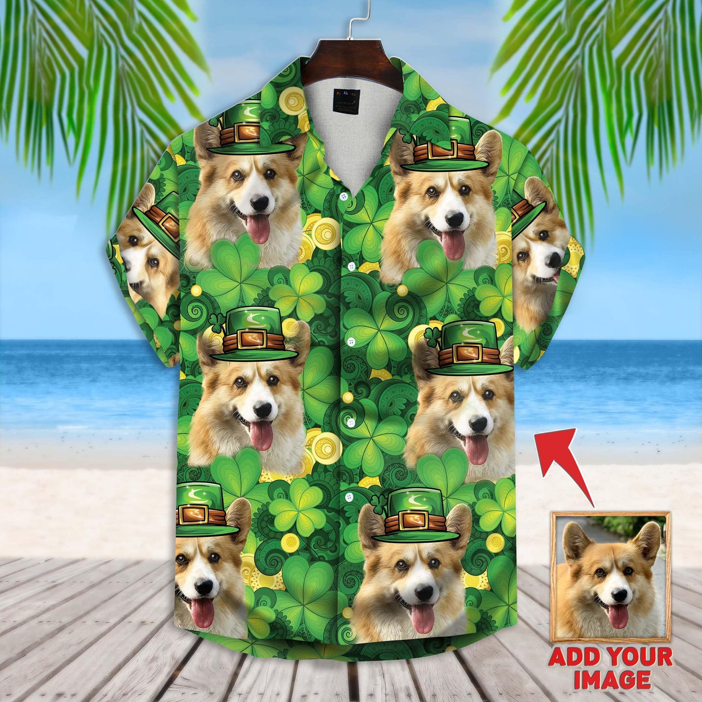 Custom St Patrick Pattern Short-Sleeve Hawaiian Shirt 01