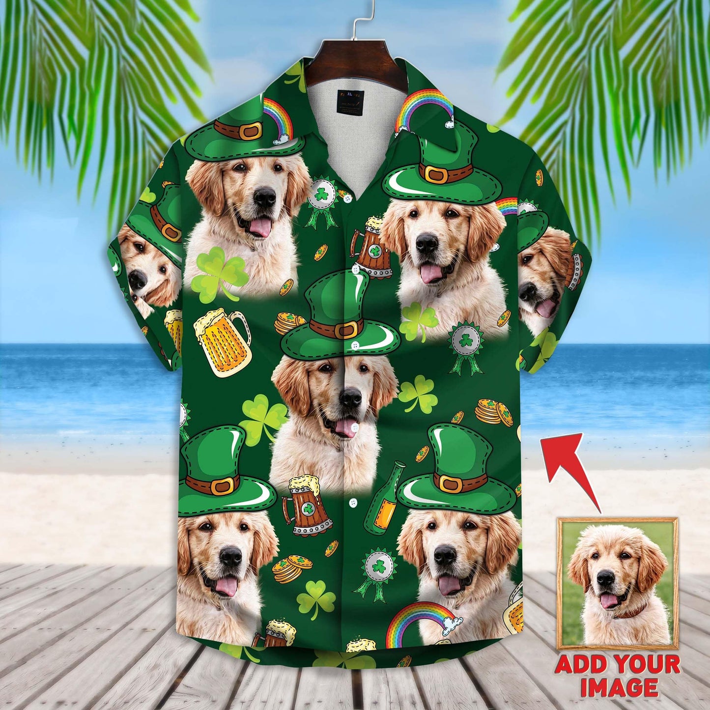 Custom St Patrick Pattern Short-Sleeve Hawaiian Shirt 03