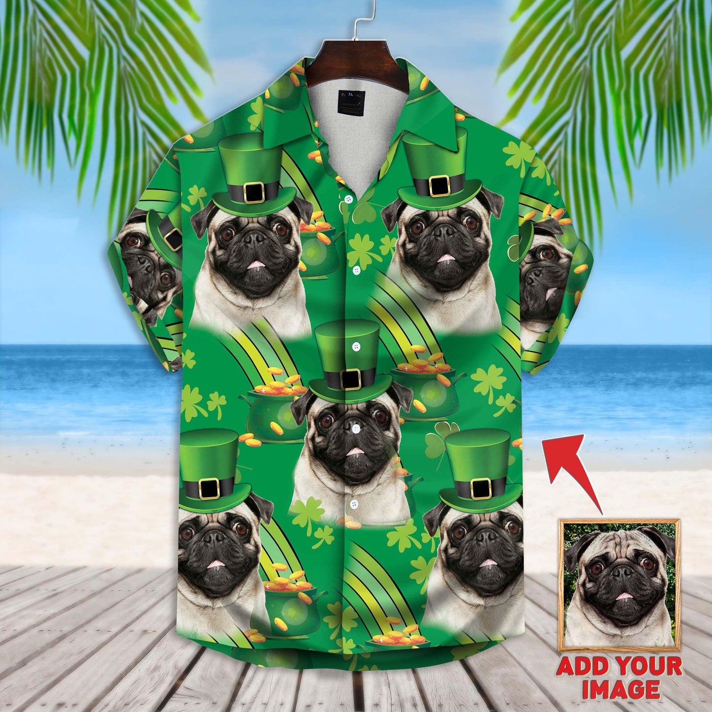 Custom St Patrick Pattern Short-Sleeve Hawaiian Shirt 04