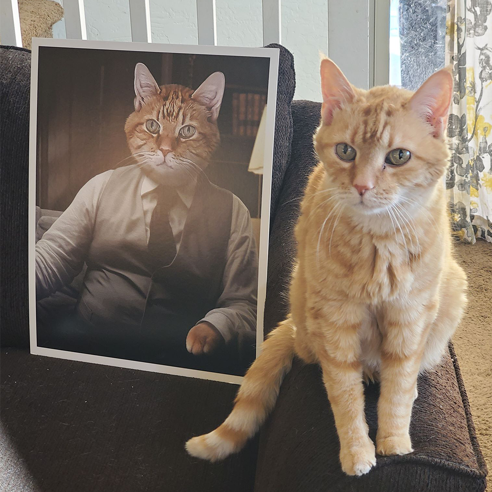 The Boss Custom Pet Portrait Canvas - Noble Pawtrait