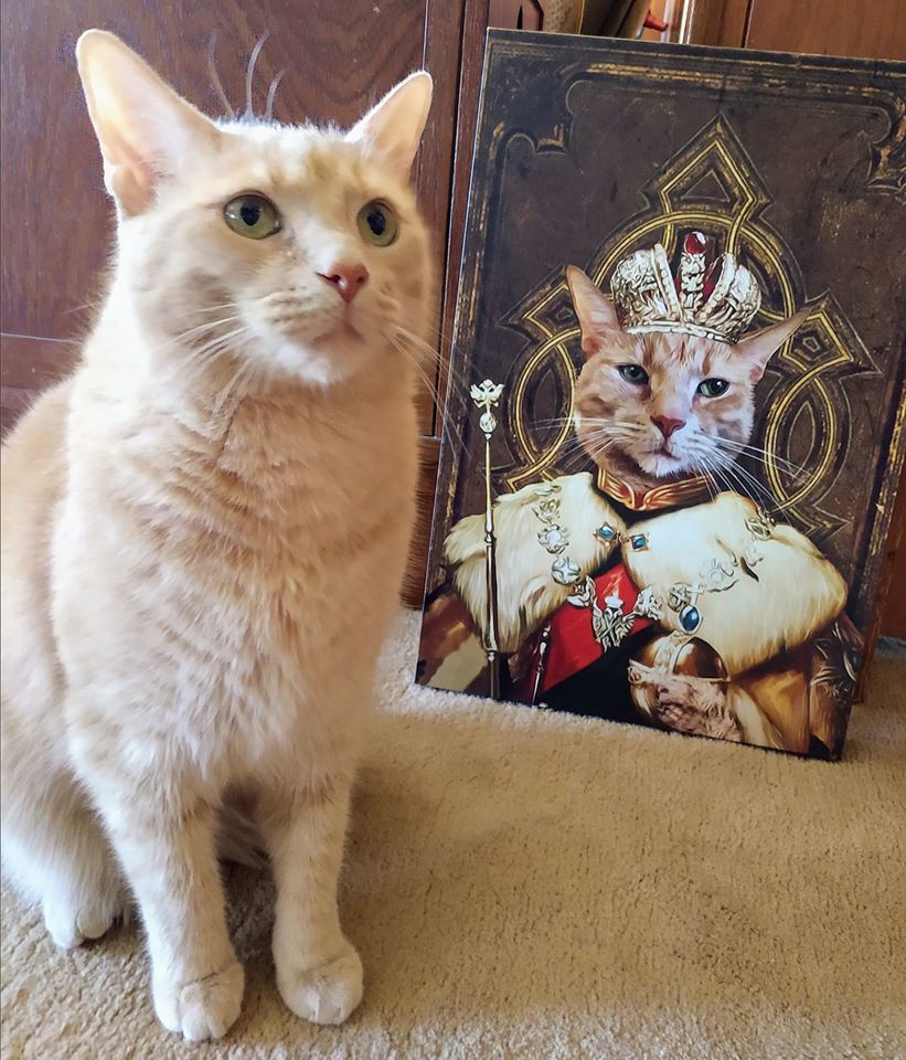 The King Custom Pet Portrait Canvas - Noble Pawtrait