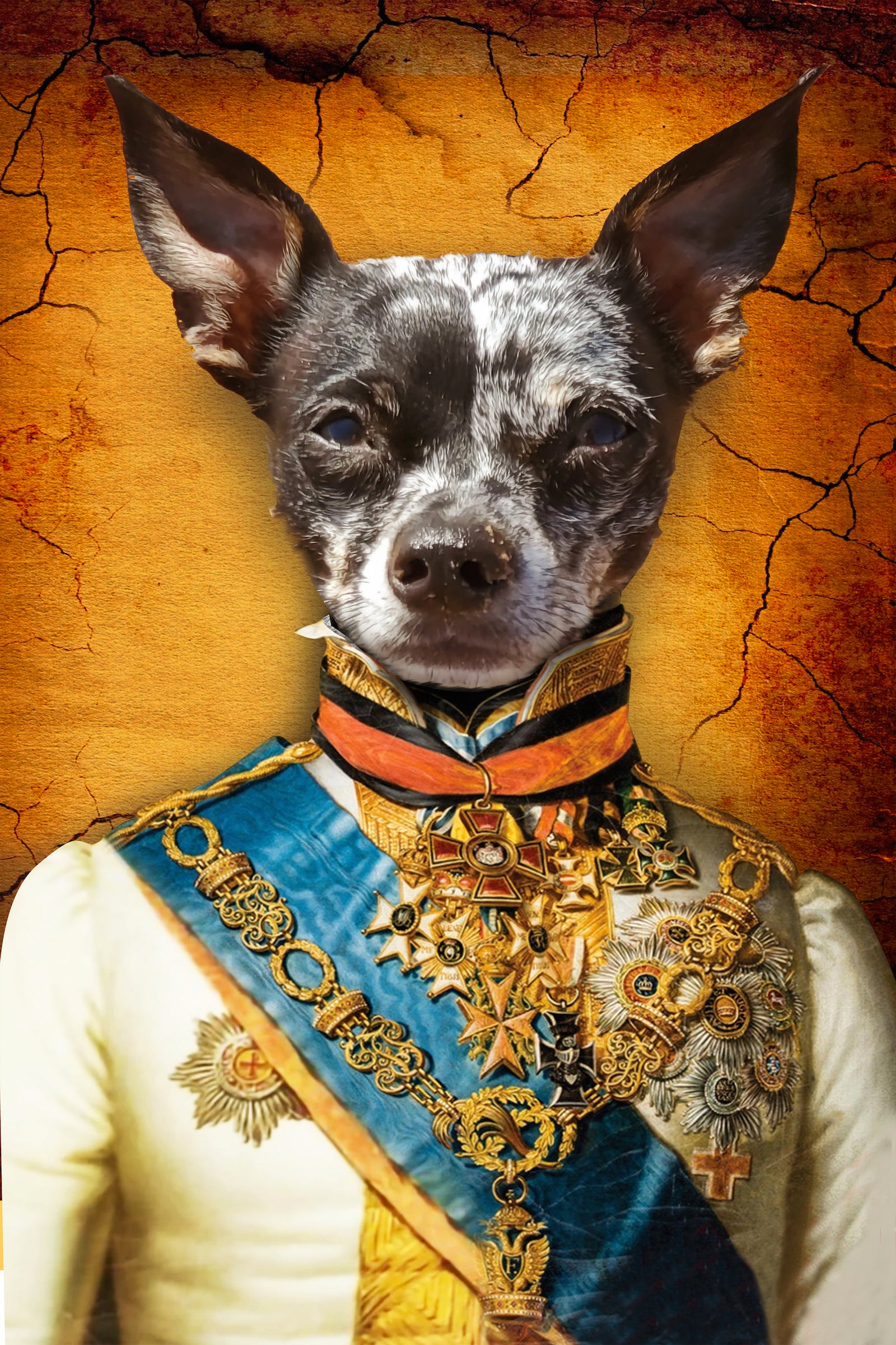 The Prince Custom Pet Portrait - Pet Canvas - Pet Poster - Noble Pawtrait