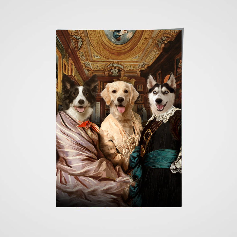 The Triplet Custom Pet Portrait Poster - Noble Pawtrait