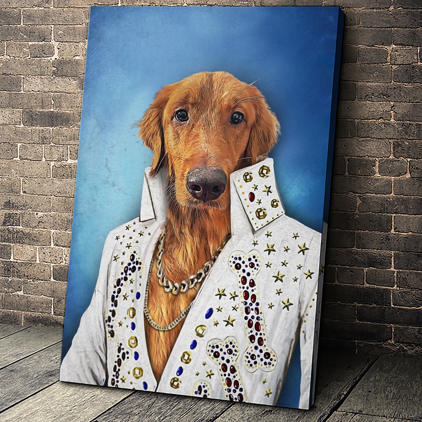 The Singer Custom Pet Portrait Canvas - Noble Pawtrait