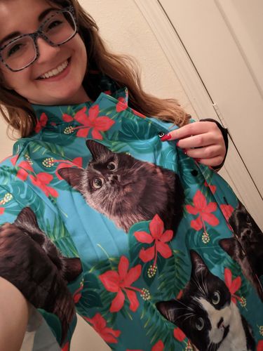 Custom Hawaiian Shirt For Dog Lovers | Personalized Puppy Lovers Gift | Leaves & Flowers Pattern Mint Color Aloha Shirt