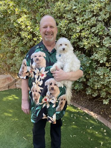 Custom Hawaiian Shirt For Dog Lovers | Personalized Puppy Lovers Gift | Leaves & Flowers Pattern Dark Green Color Aloha Shirt