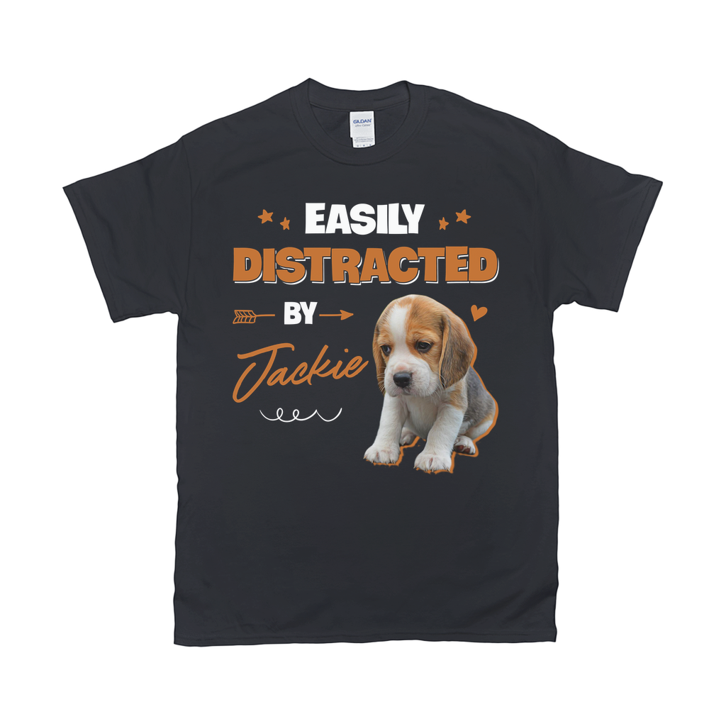 Easily Distracted By My Pet Custom Pet Unisex T-shirt - Noble Pawtrait