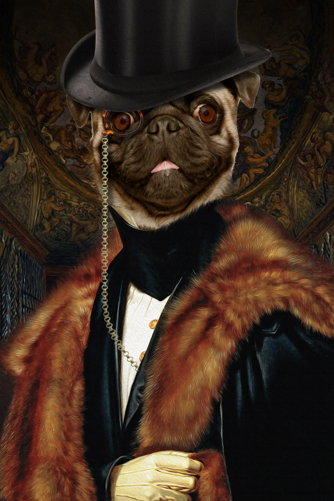 The Classic Man Custom Pet Portrait - Noble Pawtrait
