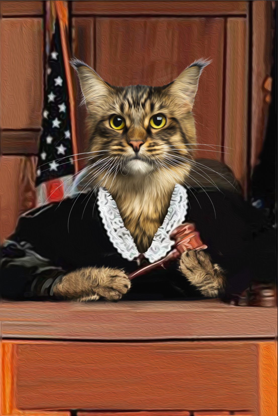 The Judge Custom Pet Portrait Canvas - Noble Pawtrait