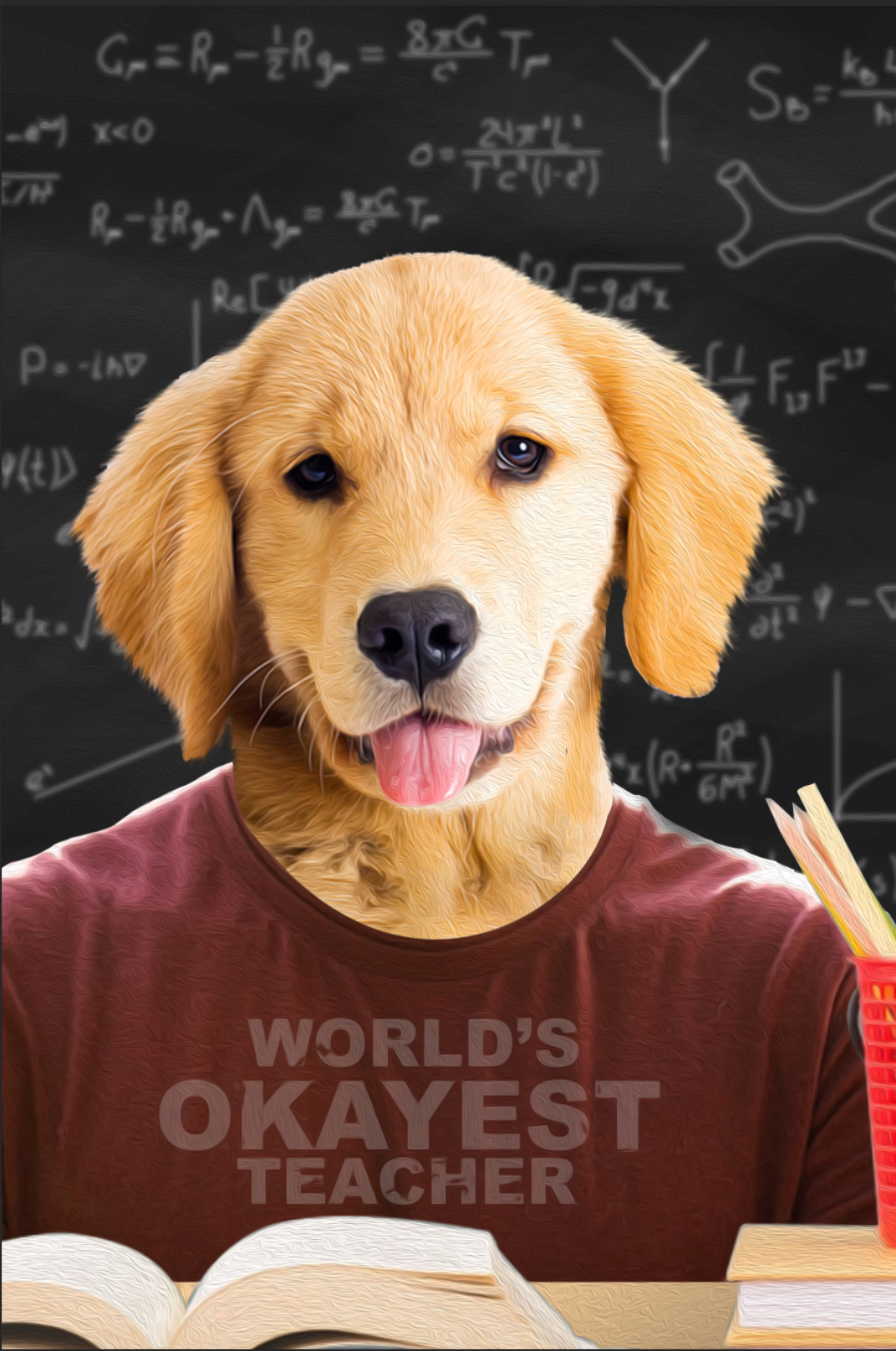 The Teacher Custom Pet Portrait Canvas - Noble Pawtrait