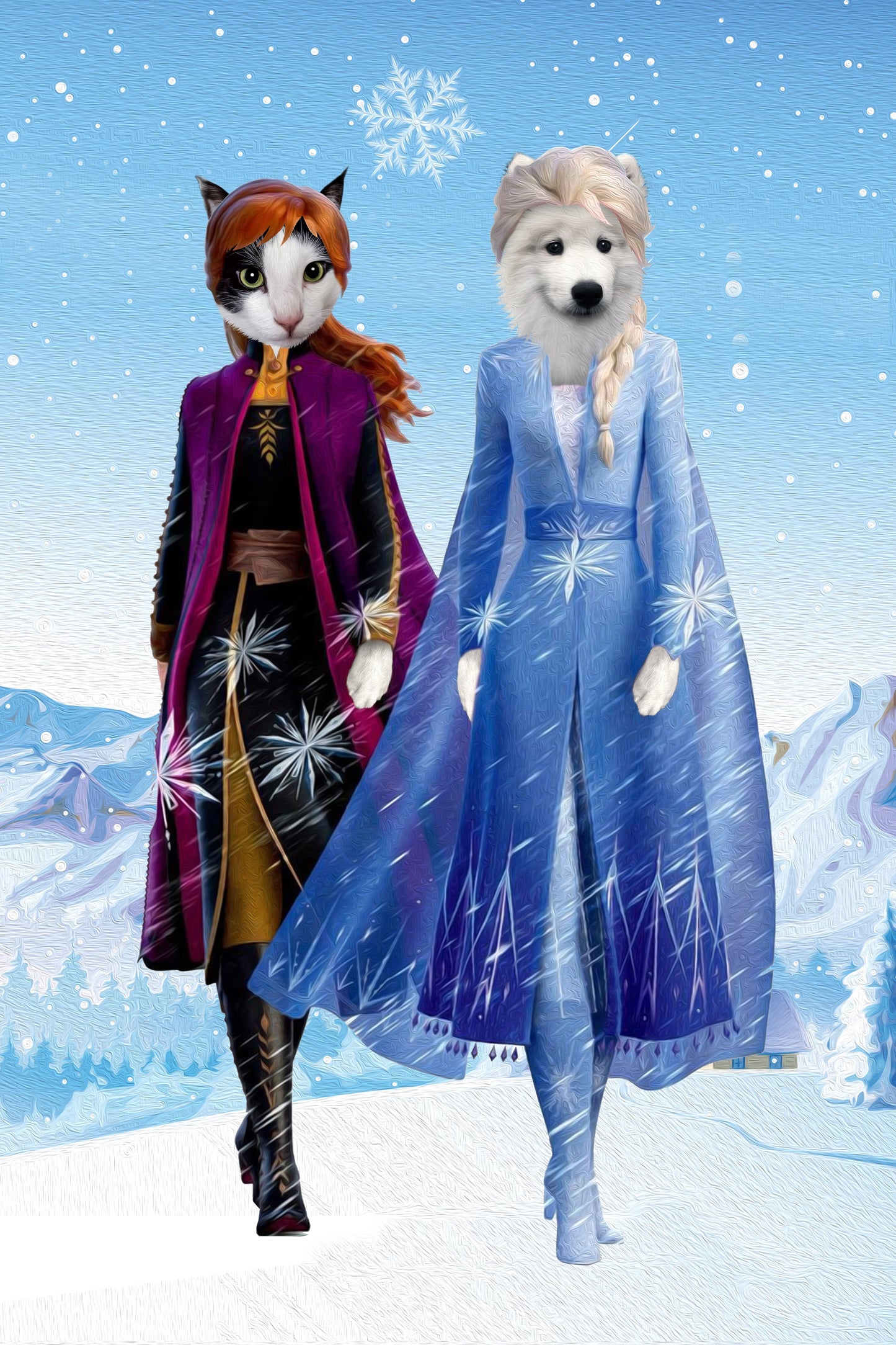 The Frozen Sister Custom Pet Portrait - Noble Pawtrait