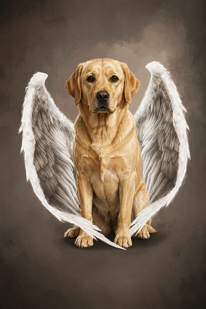 Le portrait personnalisé d’animal de compagnie d’ailes d’ange
