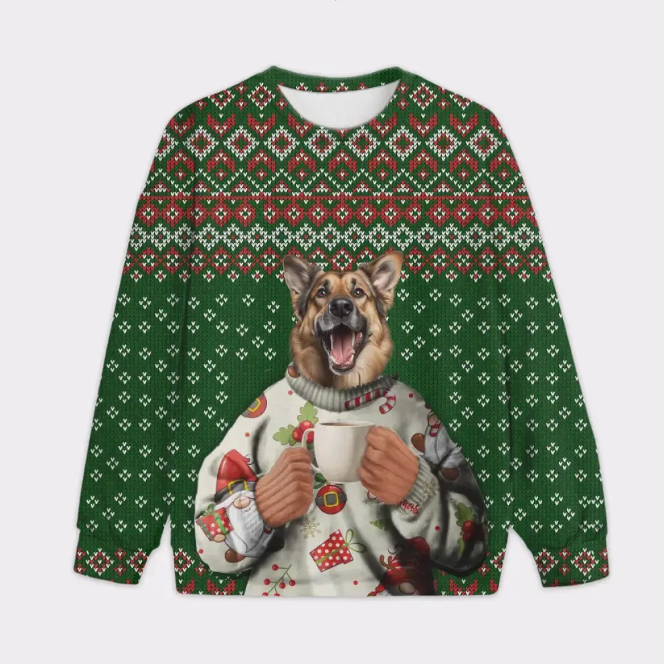 Custom Your Own Christmas Sweater Within Sweater With Your Pet Face