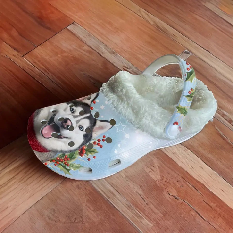 Custom Your Own Fleece Clogs With Your Pet Photo