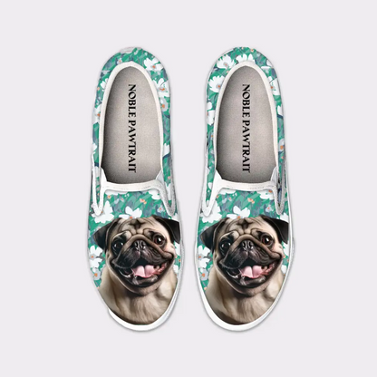 Custom Slip On Sneakers With Your Pet Face - Over 100+ Combinations