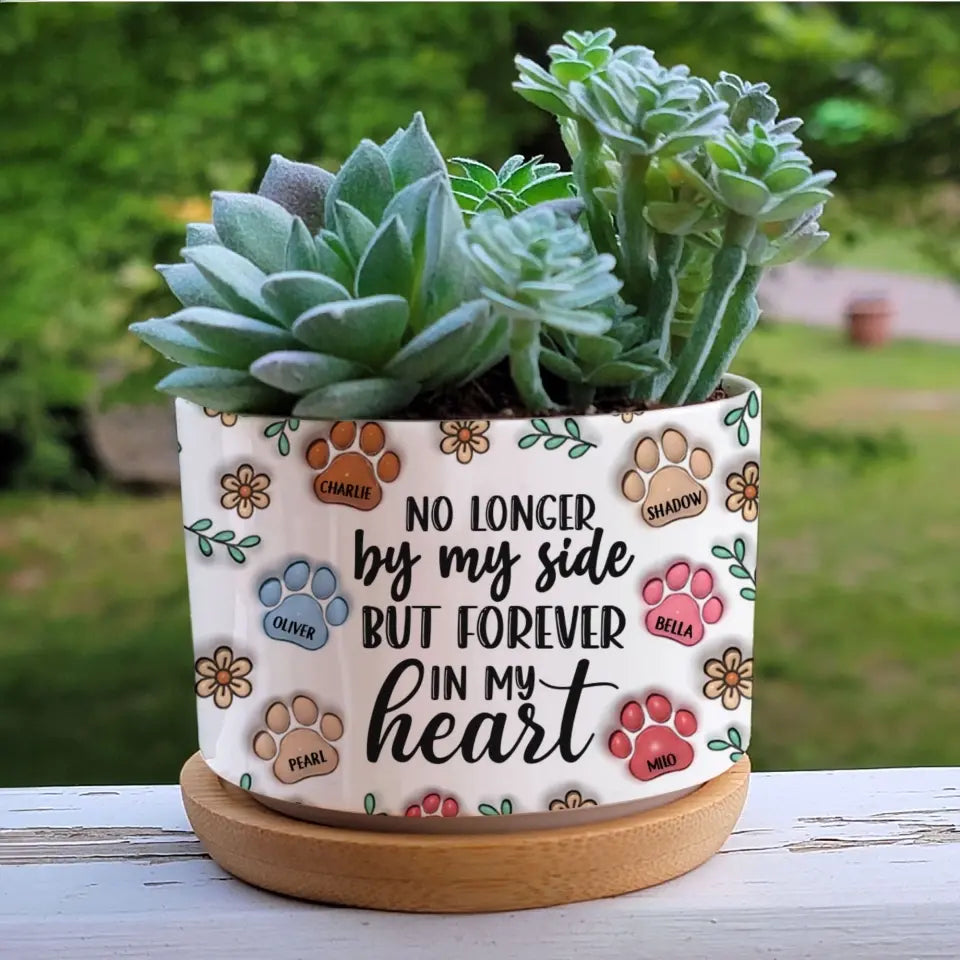 Personalized Pet 3D Inflated Effect Printed Plant Pot - Gift For Pet Lovers