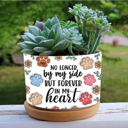 Personalized Pet 3D Inflated Effect Printed Plant Pot - Gift For Pet Lovers