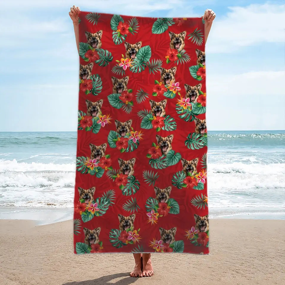 Personalized Beach Towel With Your Pet Face - Over 300 Combinations