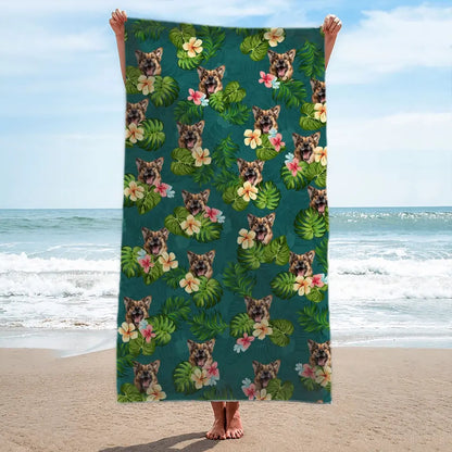 Personalized Beach Towel With Your Pet Face - Over 300 Combinations