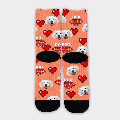 Personalized Pet Dad Sock - Gift For Dog Dad, Cat Dad - Custom With Pet Faces